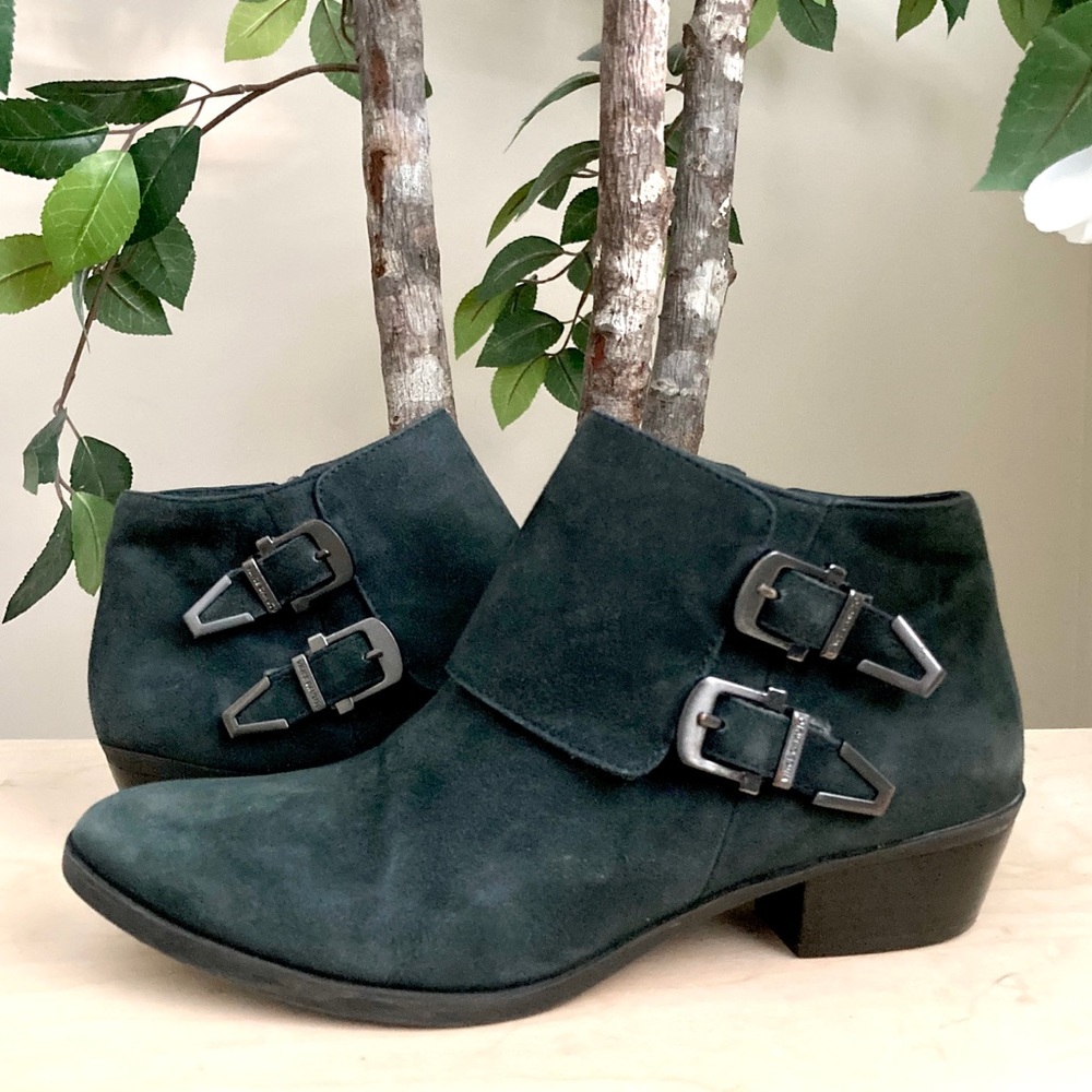 Vince Camuto Slate Blue Suede Booties, Size 8 - Picture 2 of 13